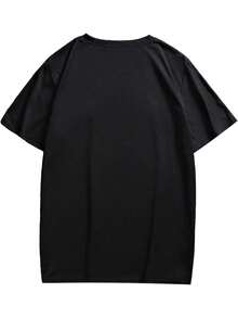 Men's Black T-Shirt With Golden Rhinestone Skull Print - Short Sleeves, Crew Neck, Casual Sports Design For Parties, Fitness And Casual Wear - màu đen - Xem 5