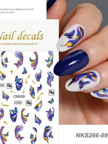 1Pc Nail Art Stickers Abstract Marble Pattern Lines 5D Adhesive Sliders DIY Nails Polish Manicure Sticker Decals - Multicolor - View 17