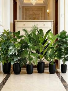 6 件套 - 大型人造绿色植物，72 片大叶子，松散尾棕榈树套装 - 现代婚礼花园装饰，免维护常绿财富树人造植物，常绿植物，类似常绿盆栽，北欧风格庭院人造树，适合节日装饰（周年纪念日、情人节、母亲节、圣帕特里克节、复活节）、家居装饰、房间装饰、卧室装饰、客厅装饰、婚礼装饰。 - 彩色 - 查看 6