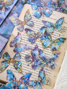 20pcs Butterfly Pattern Stickers, Multipurpose Decorative Stickers, Suitable For Hand Decoration And Back To School Decoration Scrapbook Supplies Scrapbook Stationery - Multicolor - View 7