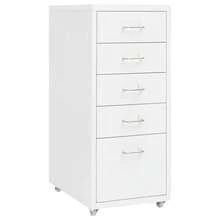 vidaXL Mobile Classeur Bianco 28x41x69 cm Metallo - Bianco - Visualizzare 1