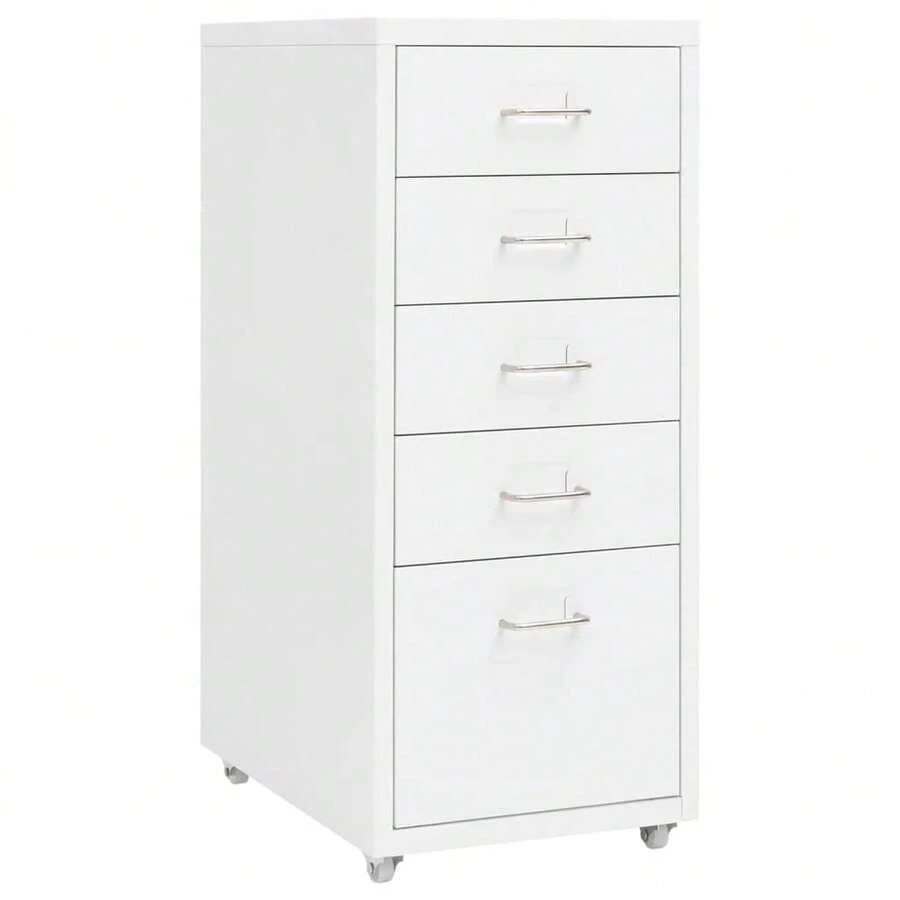 vidaXL Mobile Classeur Bianco 28x41x69 cm Metallo - Bianco - Visualizzare 1