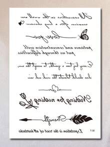 英文励志语录防水纹身贴纸，男女皆宜——轻松无痛展现你的风格 - 彩色 - 查看 5