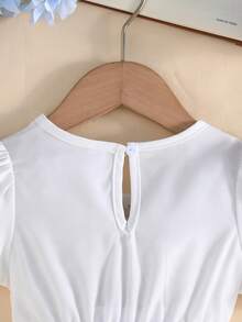 女婴可爱碎花优雅简约连衣裙 - 白色 - 查看 5