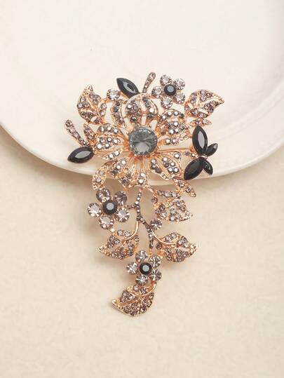 1枚优雅奢华水钻胸针 - 不对称闪亮水钻别针配饰，适用于背包、学校、办公室、衬衫、外套、珠宝、圣诞节、万圣节、服装、夹子、趣味教师礼物、时尚配饰、包包挂饰