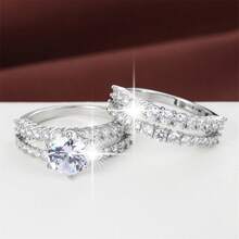 1 Set Exquisite Full Diamond Luxury Unique Design Ring Jewelry, Engagement Ring - Ring - View 11