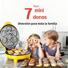 Máquina automática de desayuno eléctrica doble cara mini para niños, para uso doméstico, waflera, postres, pasteles. Horneado, multifuncional. - Amarillo - Ver 2