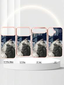 Elegance Black White Dual Horses Portrait Background Unique Luxury Equine Art Magnetic Phone Case, Vintage Pattern Gift Classic Contrast Accessory,Horse Year Gifts For Friends,Compatible With Iphone 17 Pro Max 17pro 17Air 17 16 15 14 13 12 11 X XS XSMAX Plus Pro ProMax S25Ultra S25 S24 S23FE S22 Plus FE Case - 黑色 - 查看 7