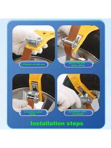 1pc Orange Automotive Winter Snow Climbing Cow Tendon Thickened Anti-Slip Chain, Emergency Tire Anti-Skid Chain, Rotary Tire Chain, Climbing Assist - A - View 5