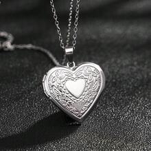 定制照片圆形吊坠项链，不锈钢激光雕刻肖像个性化项链，纪念礼物 - 彩色 - 查看 8