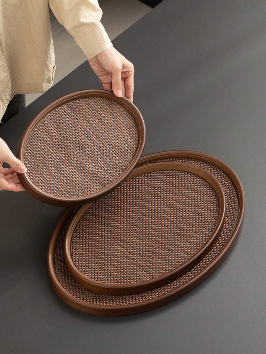 1 khay gỗ óc chó có tay cầm, dùng để đựng thức ăn, đồ ăn nhẹ, đồ uống, sushi, bít tết, pizza, món tráng miệng, bánh ngọt, bánh mì, khay ăn sáng, khay cà phê, khay trà, khay đồ nguội, dùng trong dịp Ramadan. - Màu Tím - Xem 1