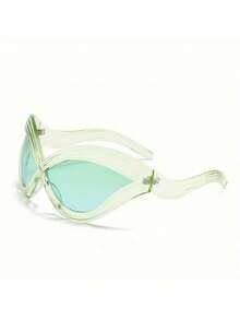 Y2K Fashion Show Style Women's Eye Frame - Bold Red Irregular Metal Hinge, Artistic Decorative Lenses, 6 Colors Available (Brown, Gold, Purple, Red, Black, Green) - Durable Fashion Accessories Women, Unique Piece, High-End Design Glasses, Elegant Glasses, Essential Fashionable Women AQ3D - 紅色的 - 查看 5