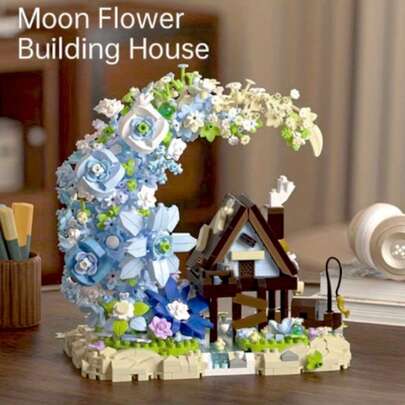 月光花积木套装 | 浪漫迷你小屋夜灯装饰 | 女孩DIY迷你拼图玩具