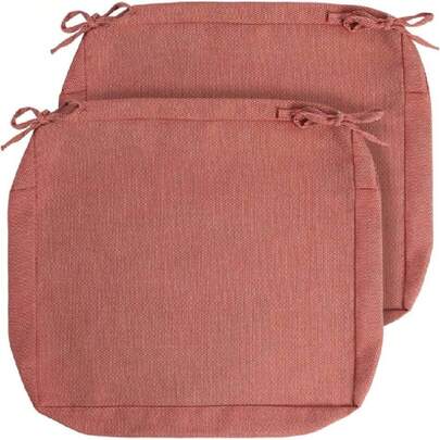 Fundas de cojín de patio con lazos, paquete de 2, resistentes al agua para exteriores, funda de cojín para silla de asiento profundo de 22 x 20 x 4 pulgadas, para sofá de jardín (solo funda,38205798