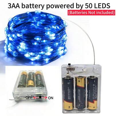 2m/20pcs, 3m/30pcs, 4m/40pcs, 5m/50pcs LED Fairy Lights, Battery Powered, Suitable For Wedding, Holiday, Bedroom, Party, Ambiance, Headboard, Room, Decorative Lighting
