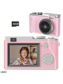 Appareil photo de voyage/pour enfants 4K 48MP à double objectif avec autofocus, zoom optique 16X, écran 2,4", carte 32 Go, flash intégré - léger et portable, convient aux débutants - Multicolore - Voir 13