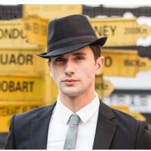 Sombreros fedora de unicolor para hombres y mujeres, gorra de jazz, sombrero de copa, sombrero casual para el sol para uso diario, fiesta y escenario - Negro - Ver 3