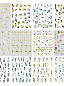 1Pc Nail Art Stickers Abstract Marble Pattern Lines 5D Adhesive Sliders DIY Nails Polish Manicure Sticker Decals - Multicolor - View 7