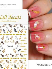 1Pc Nail Art Stickers Abstract Marble Pattern Lines 5D Adhesive Sliders DIY Nails Polish Manicure Sticker Decals - Multicolor - View 13