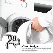 1合2合金浴室水槽龙头，钢制阀头，双向水冷，带垫圈，适用于厨房和浴室 - 彩色 - 查看 6