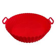 2 件装硅胶空气炸锅内衬垫 - 可重复使用的不粘篮碗垫，7.09 英寸圆形，空气炸锅配件，厨房电器烘焙烹饪工具