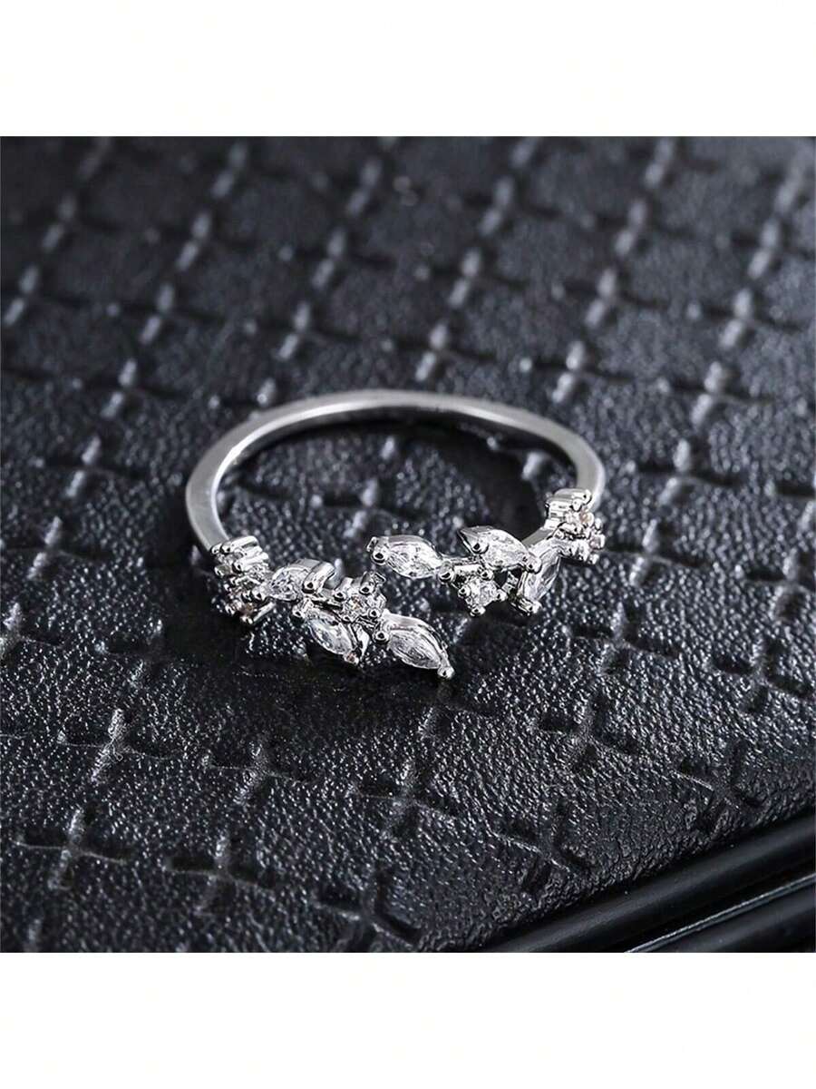 1pc Classic Minimalist Leaf Shaped Open Ring Jewelry - Ring - View 1