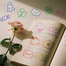 56 piezas de pegatinas de dibujos animados de dopamina para DIY, resistentes al agua y graffiti creativos, adecuadas para tabletas, computadoras, cuadernos, fundas de teléfonos, guitarras, escritorios, tazas de agua, equipaje, tablas de snowboard, decoración de juguetes y pegatinas decorativas para planificadores - Multicolor - Ver 6