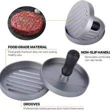 手动不粘汉堡肉饼压模，家用厨房汉堡肉饼制作器 - 彩色 - 查看 6