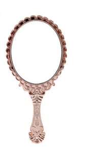 Large Vintage Floral Pattern Mirror, Rose Gold High Definition Handheld Makeup Mirror, Portable Lace Edged Hand Mirror (Special Offer Item), Random Delivery - Multicolor - View 2