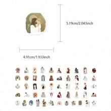 52Pcs Jesus Christ Stickers, Jesus Motivational Stickers For Water Bottles, Christian Easter Gifts Waterproof Stickers For Water Bottles Gifts Cartoon For Laptop Bumper Water Bottles Computer Phone Decal Back To School - Nhiều màu - Xem 4