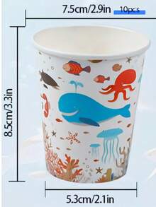 80pcs Ocean Life Themed Disposable Tableware Set, Perfect For Valentine's Day, Back-To-School Season ,Camping, Patio Barbecues, Picnitc, Bbq, Wedding, Bachelorette Party, Party And Birthday, Suitable For Party Decorations, Home Decorations, Birthday Decorations, Birthday Party Decorations, Wedding Decorations, Which Perfect Party Supplies, Bbq Supplies, Wedding Supplies, Birthday Party Supplies, Disposable Plate, Wedding Plates, Party Plates