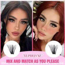 640PCS D Curl Individual Lash Clusters High Capacity 30D+40D+60D+80D/40D+60D+80D+100D 8-16mm DIY Lash Clusters Extra Thick&Natural Look&Wispy&Long-Lasting&Waterproof Reusable Individual Segmented False Eyelashes Eyelash Extension Kit With Makeup Tools - Black - View 7