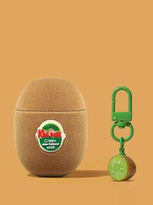 1pc Cute Anti Genuine Kiwi Shaped Bluetooth Earphone Case Protective Cover Compatible With AirPods 1/2/3/4/Pro/Pro2 (Earphone Case+Hook)