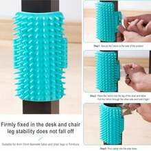 Rascador de esquina para gatos, cepillo autolimpiador, peine de masaje de silicona para gatos que elimina el pelo suelto, correa para pata de mesa, herramienta de aseo para mascotas - Multicolor - Ver 7