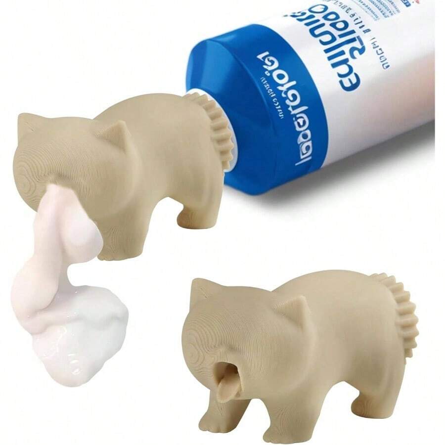 Gag Gifts - 1 PC White Elephant Gifts, Toothpaste Dispenser, Toothpaste Squeezer, Pranks 3D Printed Self Closing Toothpaste Caps Bathroom Accessories Bathroom Toothbrush Holders Lovers - 1 White - View 1