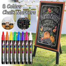 8-Color Fluorescent Liquid Chalk Markers, Dustless Liquid Chalk Pens For Chalkboard, Neon Blackboard, Menu Board, Windows, Glass - Great For Creative Expression! - Square-nozzle Liquid Chalk - View 1