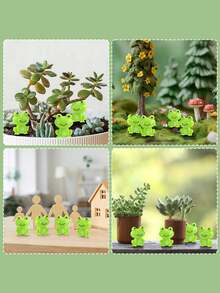 20/40Pcs Mini Green Plastic Frogs, Tiny Frogs Figurines Small Frog To Hide Fairy Garden Miniature Dollhouse Potted Plants Home Decoration Frog Decorations For Party - Green - View 6