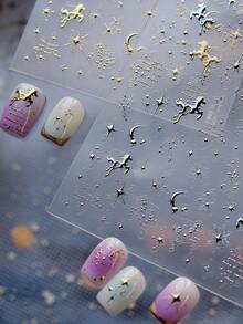 1pc Chinese New Year Horse Dream Horse Nail Art Sticker, Essential For Nail Artists, 3D Embossed Glow-In-The-Dark Craft, Dreamy Starry Horse Nail Decor Design, Nail Art Supplies, Self-Adhesive Nail Sticker Decoration, Reusable DIY Nail Sticker, Gift For Women, Nail Art Supplies, Exquisite Accessory Gift