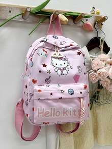 SANRIO Mochila Fofa - Adequada para Estudantes do Ensino Fundamental, Médio, Médio e Universitário, Mochila Infantil Espaçosa, Ideal para Escola, Viagem e Uso Diário. Design de Desenho Animado Adorável, Detalhes Requintados, Material Durável, Alças de Ombro Reforçadas, Design de Múltiplos Bolsos, Pode Armazenar Livros, Artigos de Papelaria e Itens Essenciais, Confortável para Uso Prolongado, Um Presente Ideal para Todas as Faixas Etárias. - Multicolorido - Visão 6