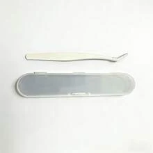 1 Pair Burgundy Tweezers | With Storage Box, Metal Precision Tool | Minimalist Style Angled Tip Tweezers, Suitable For Eyelash Extension, Nail Care And Daily Makeup (Suitable For Various Beauty Scenarios) - Multicolor - View 8