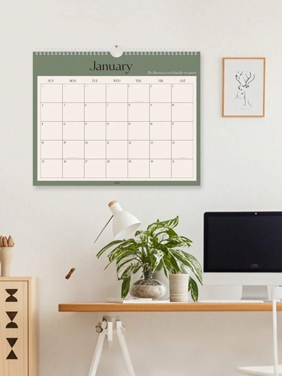 BUBU 18页2026-2027年大号桌面日历，A3尺寸（11英寸 x 15英寸），月度计划笔记本，家用挂历，个人计划和任务管理，家居装饰，学校/办公用品，完美礼物 - 活力彩 - 查看 1