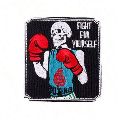 1pc Punk Skull Embroidered Patch - Suitable For DIY Jeans, Jackets, Clothing, Bags, Hats Hole Repair And Decoration