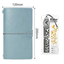 1 cuốn sổ tay đóng gáy sáng tạo kèm dải đánh dấu trang bằng kim loại, bao gồm giấy Kraft + giấy kẻ ô + túi đựng PVC, thích hợp để viết nhật ký, sổ tay du lịch cổ điển, văn phòng phẩm cho học sinh. - Nhiều màu - Xem 31