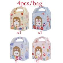 28 piezas/paquete Dulces de Pascua, Galletas, Cajas de Regalo de Chocolate con Ventana, Cajas de Mano para Fiestas de Vacaciones, Horneado DIY, Embalaje de Pasteles - Multicolor - Ver 10