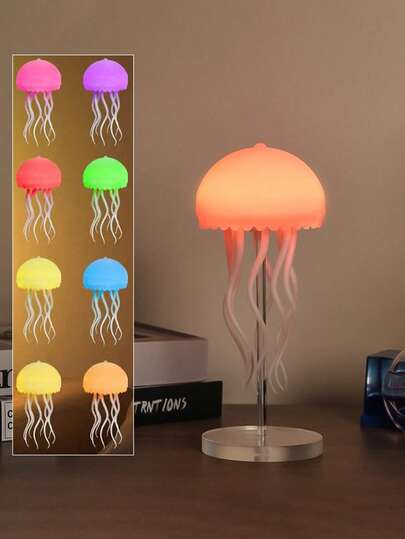 LED Jellyfish Lamp, Multi-Color Atmosphere Creative Desk Lamp, Suitable For Room, Living Room, Bedside, Study, Office, Party, Decorative Nightlight