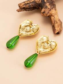 两件套波西米亚风仿宝石水滴形和心形时尚耳环，优雅时尚，适合派对、日常休闲、情侣约会、女士节日生日等场合，百搭珠宝礼品。 - 耳飾 - 查看 9