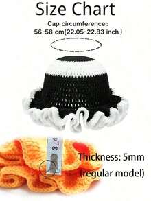 1pc Solid Color Hand-Knitted Crochet Cap, Bohemian Style Pleated Floppy Hat With Ruched Brim, Casual Cute Retro Street Fashion Polyester Knit Bucket Hat - Multicolor - View 8