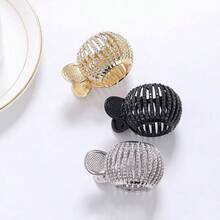3pcs/Set Rhinestone Hair Claw Clips, Suitable For High Ponytail & Thick Long Hair, Fashionable Women's Shiny Zinc Alloy Hair Accessories