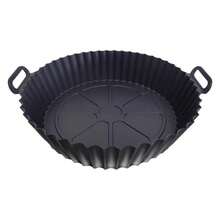 2 件装硅胶空气炸锅内衬垫 - 可重复使用的不粘篮碗垫，7.09 英寸圆形，空气炸锅配件，厨房电器烘焙烹饪工具