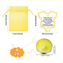 20/50支粉色婴儿派对回礼蜡烛，配粉色卡片和欧根纱袋，适合女宝宝派对、朋友聚会、性别揭晓派对等场合。 - 彩色 - 查看 11